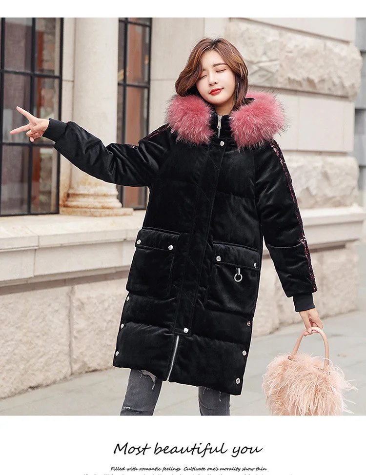Женский пуховик, стиль, горячая Распродажа, средней длины, корейский стиль, модное зимнее пальто большого размера