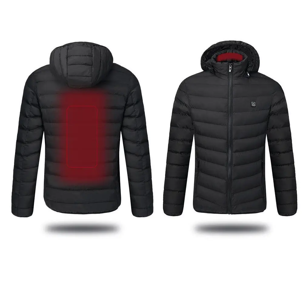 USB Heated Coat Electric Battery Hoodie Jacket Intelligent Washable Temperature Ajustable Electric Vest Heated Windproof