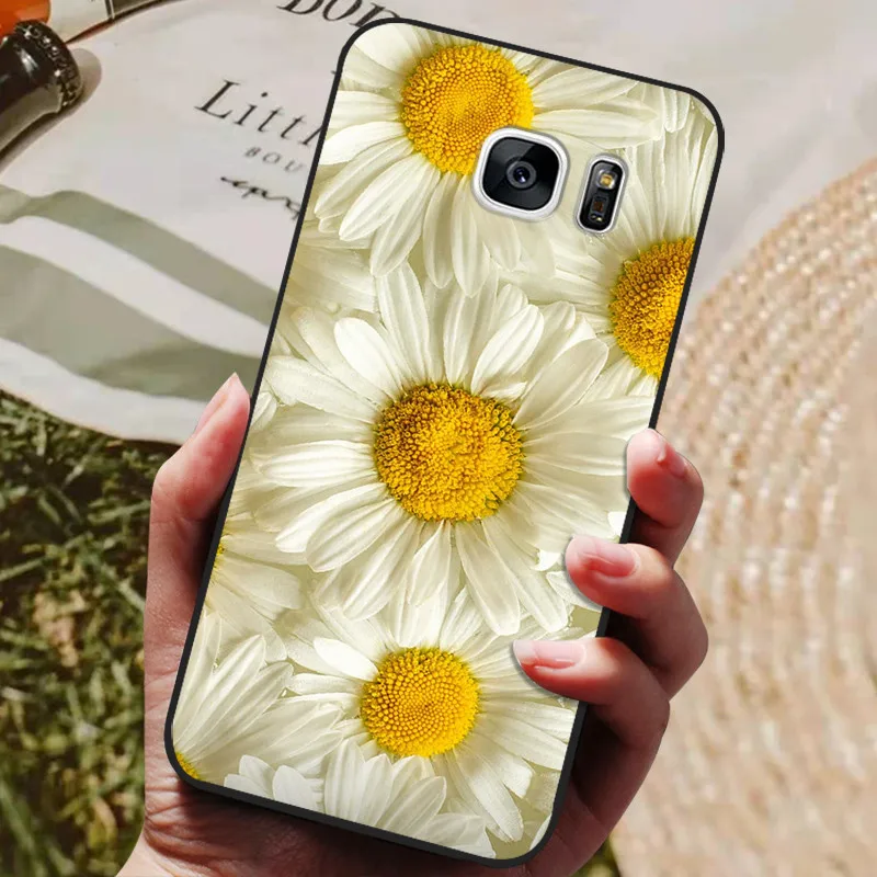 glass flip cover For Samsung Galaxy S7 Edge Silicone Case Cute Pattern Soft TPU Phone Cover For Samsung Galaxy S6 S7 S 7 Edge Back Cover Bumper phone carrying case Cases & Covers