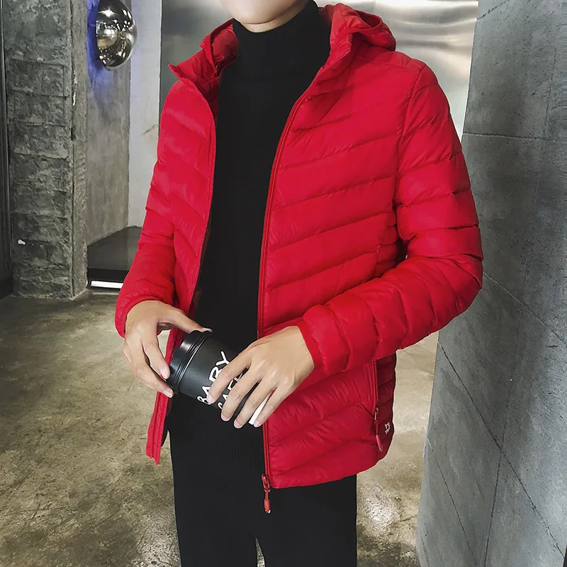 Стиль зимняя хлопковая стеганая одежда Мужская молодежная Супер тонкая хлопковая стеганая куртка короткая мужская одежда корейский стиль сплошной цвет