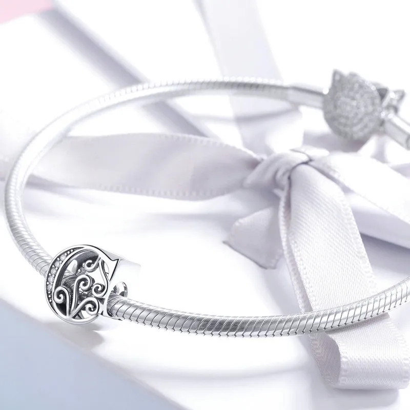 CodeMonkey 100% 925 пробы серебряные буквы алфавит C Charm Name Bead Fit оригинальные браслеты