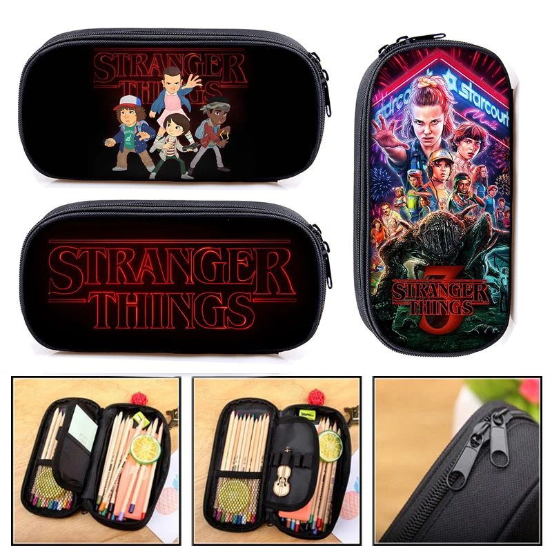 Makeup-Bag Pencil-Bags Cosmetic-Case Stranger Things Girls Women Box Stationary-Bag Boys