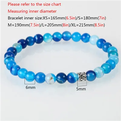 6mm blue Мужские браслеты/шарм/homme/тигровый глаз камень камни/бусины/erkek bileklik/Мода/браслеты браслет для мужчин деревянные бусины pulsera hombre - Окраска металла: 6mm blue