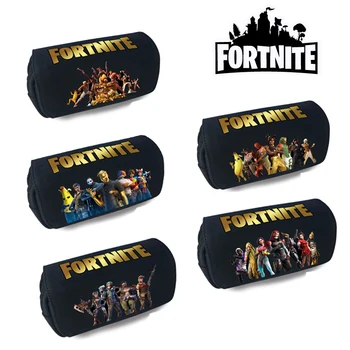 

1PC original fortnite game canvas double-layer zipper clamshell pencil case kids creative school supplies stationery box for Boy