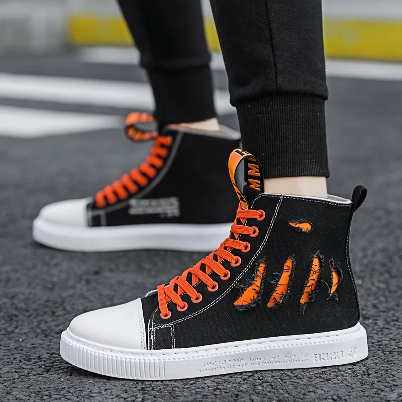 

Men's High Top Fashion Sneakers Trend Sale Comfortable Man Vulcanized shoes Outdoor Non-slip Breathable Men Shoes M1-121