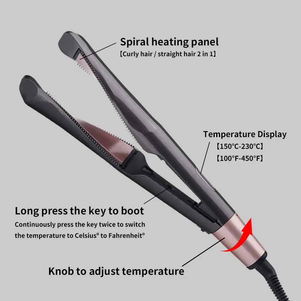 110-220 В, Pro 2 в 1 выпрямитель для волос, бигуди, ионная инфракрасная керамика, выпрямление волос, щипцы для завивки волос, салонный волновой стайлер, инструмент