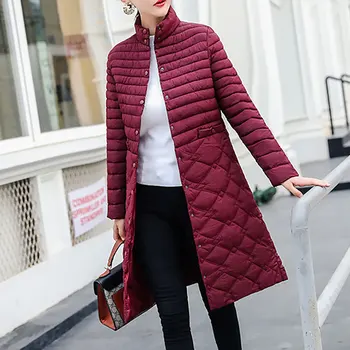

Winter Jacket Women Coat Jacket Wear Female Cotton Coat Slim Mid long Jacket Paragraph Large Size Stand Collar Coat 5XL