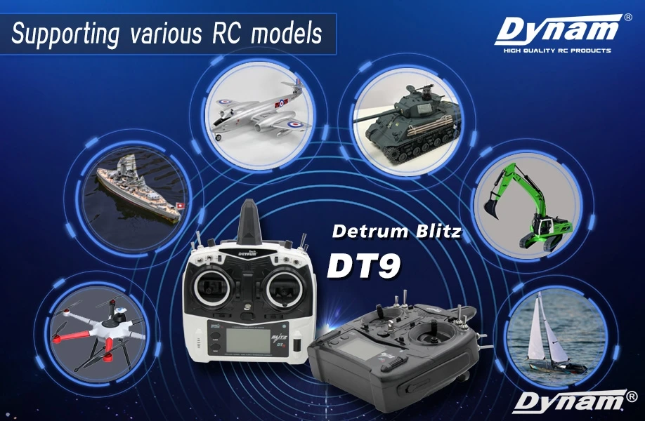 Dynam Detrum Blitz-DT9 9CH умный передатчик с SR86A-G автопилот приемник