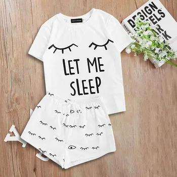 

2020 Summer Fashion Women Teens Casual Crop Top And Shorts Two Piece Set Home Wear Cute Cartoon Printed Leisure Wear Sleepwear