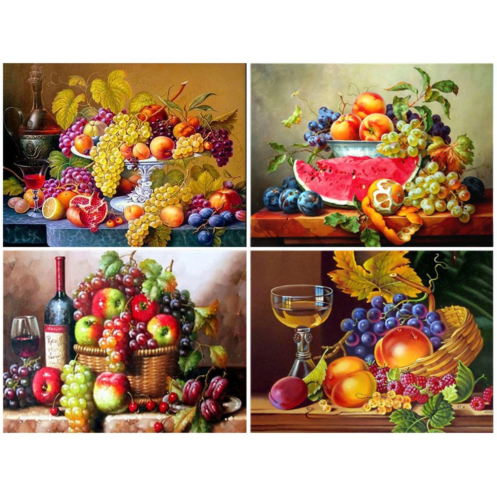 

GATYZTORY DIY Diamond Painting Grape Embroidery Full Square Drill Mosaic Cross Stitch Handmade Home Decor Accessories