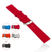 16/18/20/22/24/26/28 мм Мульти Цвет для наручных часов ремешок резиновый ремешок с Нержавеющая сталь пряжка