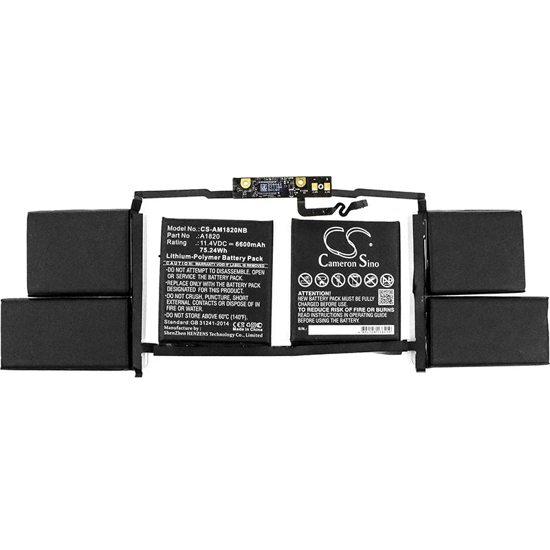 Обновленная батарея Cameron Sino для Apple A1707, MacBook Pro "Core i7" 2,6 1", MacBook Pro" Core i" 2,7 15"