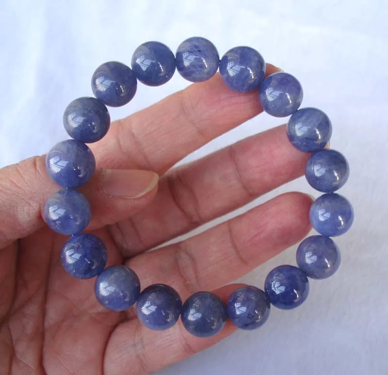 Free Shipping Natural Tanzanite Round 11.5mm Beads Bracelet Women Man Jewelry | Украшения и аксессуары