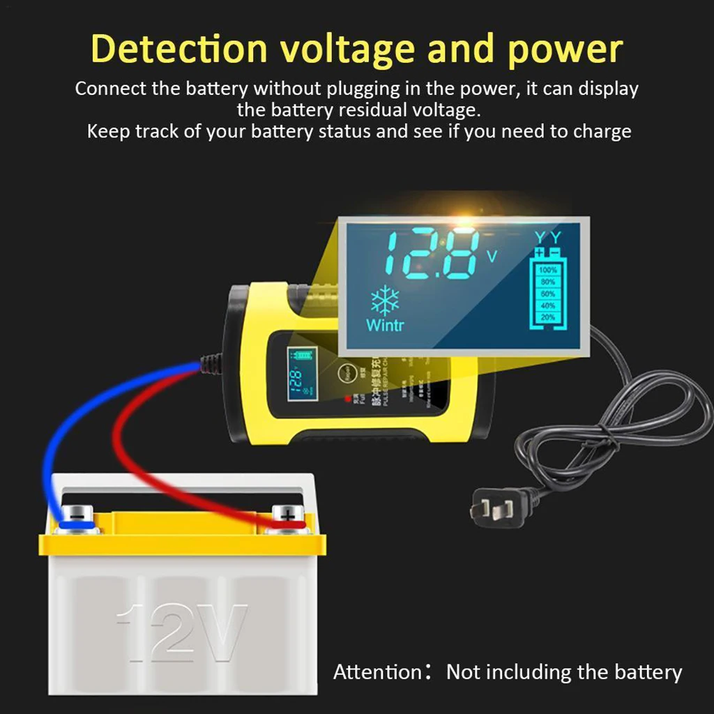 12V 6A Full Automatic Car Truck Motorcycle Battery Charger Intelligent Fast 
