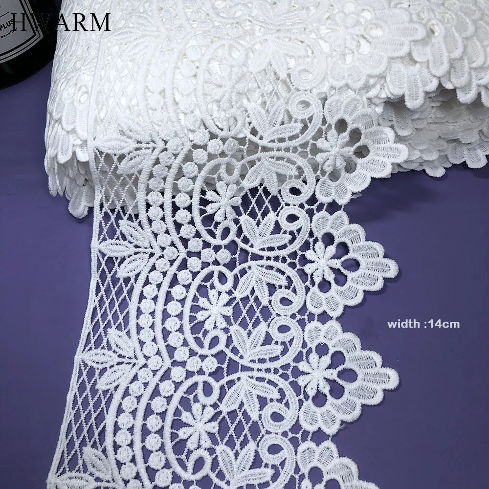 

5yard Needlework Lace Fabric Ribbon White Milk Silk Water Soluble Sewing Trim Dress Accessories Embroidery Non Elastic Curtain