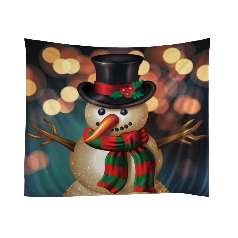 Wall Art Snowman Christmas Tapestry Tapestry Polyester Blanket Blanket Decor Throw Xams Home Santa Claus Wall Hanging
