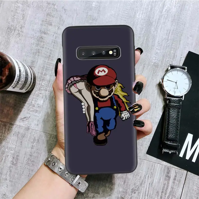 Супер Марио игра черный чехол для телефона samsung Galaxy S10+ Plus Lite Note 10 9 8 S9 S8 J4 J6+ Plus S7 S6 Edge Capa