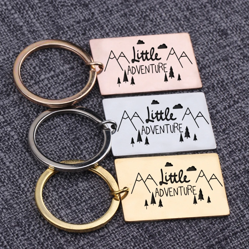 Graduation Keychain Little Adventure Lover Square Tag Jewelry Pendant Key Holder Mountain Inspire Friends Keepsake Keyrings | Украшения и