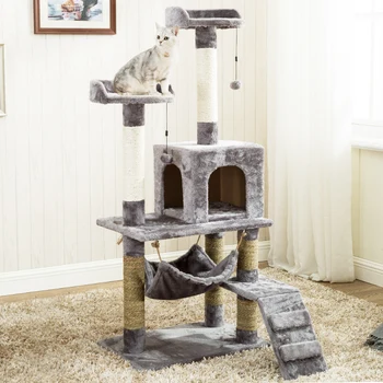 

Large Cat Climbing Frame Litter Tree One Sisal Column Shelf Jumping Scratching Board Toy Villafor cats sisal rope