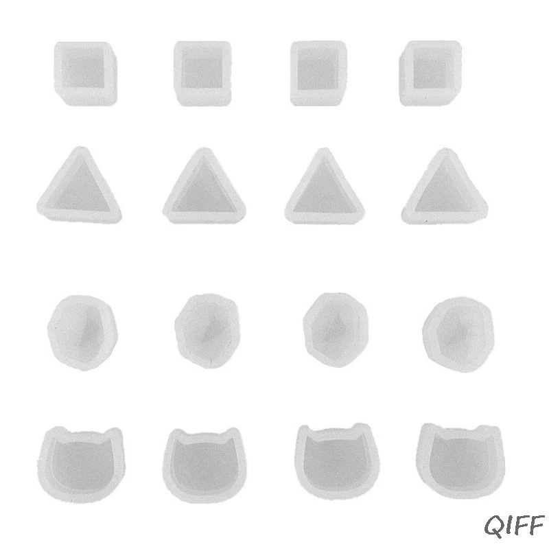 

16Pcs Tiny Silicone Jewelry Earring Necklace Pendant Mold Casting Jewelry Tools
