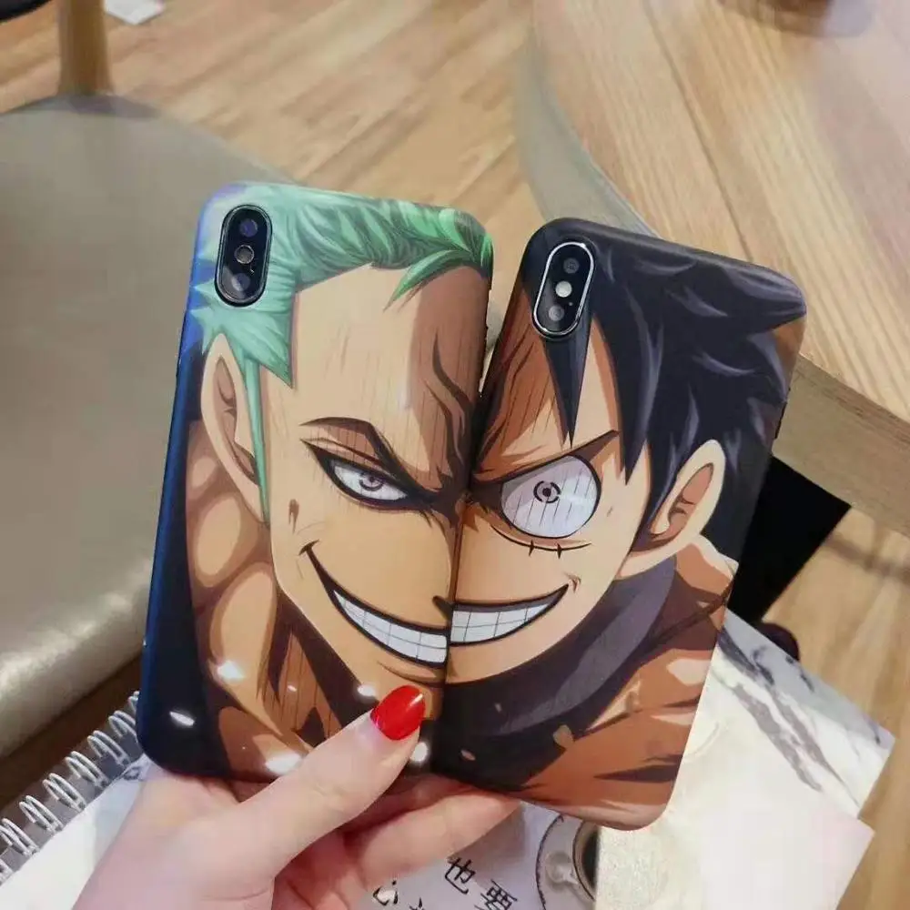 

Japan Hot Anime One Piece Luffy cover case for iphone 6 s 7 8 X XR XS MAX soft IMD silicone phone fundas