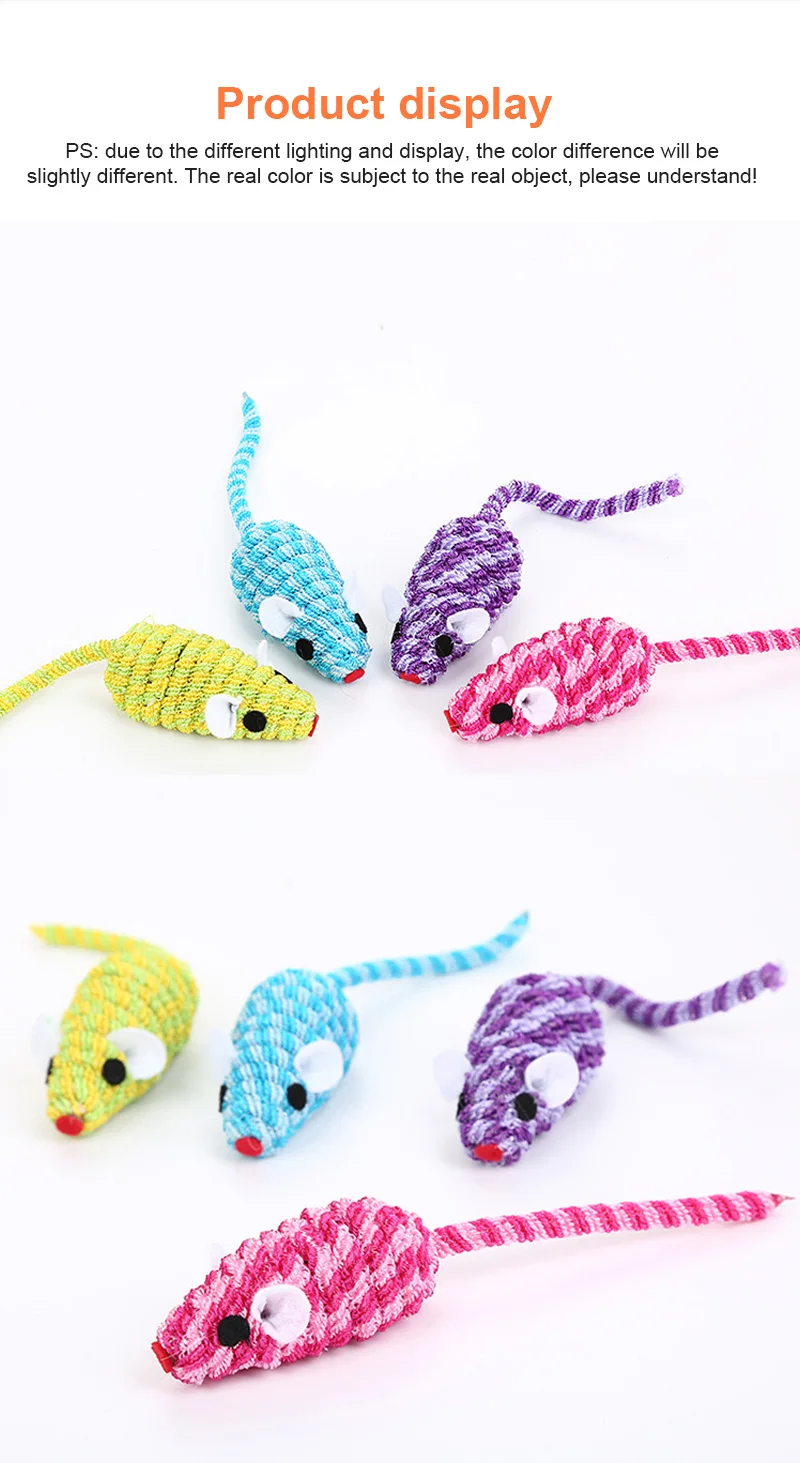 2021 New Cat Tosses Toy Hollow Tube Winding Cute Mouse Shape Home Anti-depression Rope Winding Chirping Mouse Toy Pet Supplies