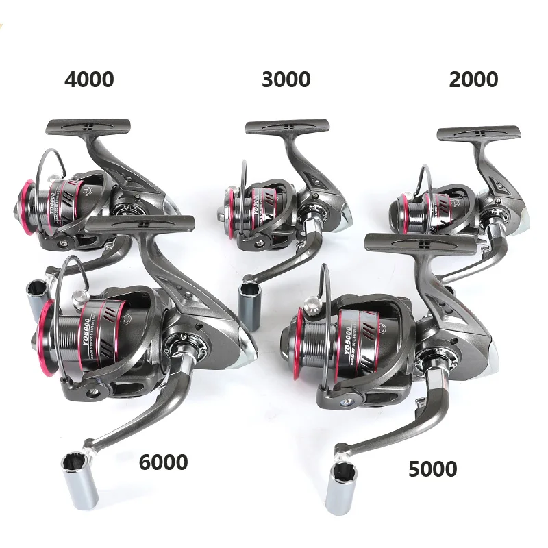 YUBOSHI Brand YO1000-6000 Spinning Reel 5.2:1 5-12KG Max Drag Metal Spool Metal Knob Spinning Fishing Reel Fishing Wheel