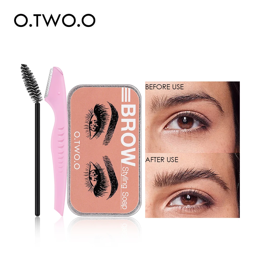 O.TWO.O Eyebrow Soap Wax With Trimmer Fluffy  Feathery Eyebrows Pomade Gel For Eyebrow Styling Makeup Soap Brow Sculpt Lift