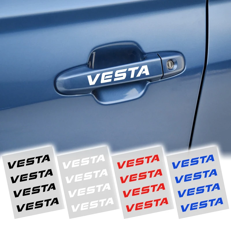 

4pcs Car Styling Car Sticker Reflective Auto Car Handle Door Knob Sticker Decal For lada VESTA niva kalina priora granta largus