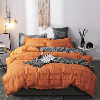 

Soft comfortable bedding set bed linens duvet cover+ flat sheet+Pillowcase 3/4pcs single full queen king size No quilt