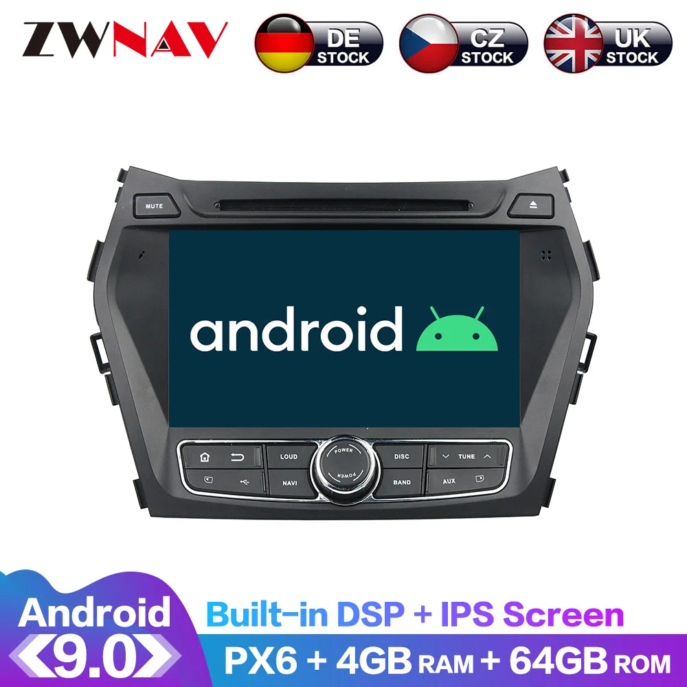 

Android 9 IPS Screen PX6 DSP For Hyundai IX45 Santa fe 2013-2017 Car DVD GPS Multimedia Player Headunit Radio Navi Audio Stereo
