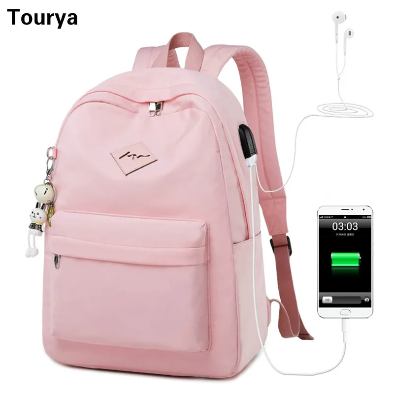 Модные женские рюкзаки Tourya для ноутбука с USB зарядкой девочек подростков