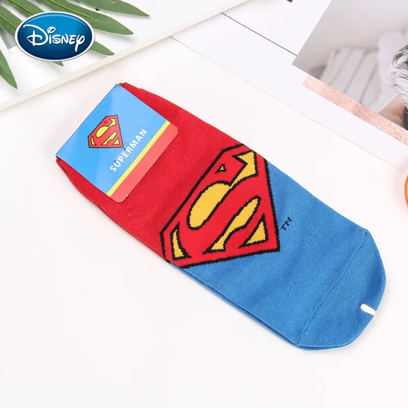 Disney 1 пара хлопковые носки с рисунком супергероя с героями комиксов Марвел, Superman Spiderman Batman Железный человек осенние хлопковые Дышащие носки