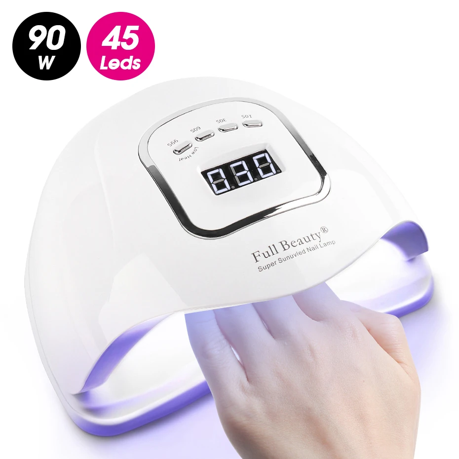 Como Secar Las Uñas Super Rápido JIFB5X-secador de uñas profesional, lámpara para secar todo tipo de  esmaltes de Gel, luz LED solar, rápido, 90W - AliExpress Belleza y salud