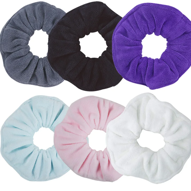 New Women Large Wide Microfiber Hair Drying Scrunchies Towel Hair Band For Frizz Free Solid Rubber Band Hair Tie For Sport Yoga ferplast шлейка ferplast sport dog p large синяя