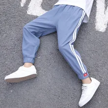 Детская одежда летняя одежда противомоскитные штаны для мальчиков Новые Стильные повседневные штаны для больших детей штаны для мальчиков весенне-летние тонкие штаны