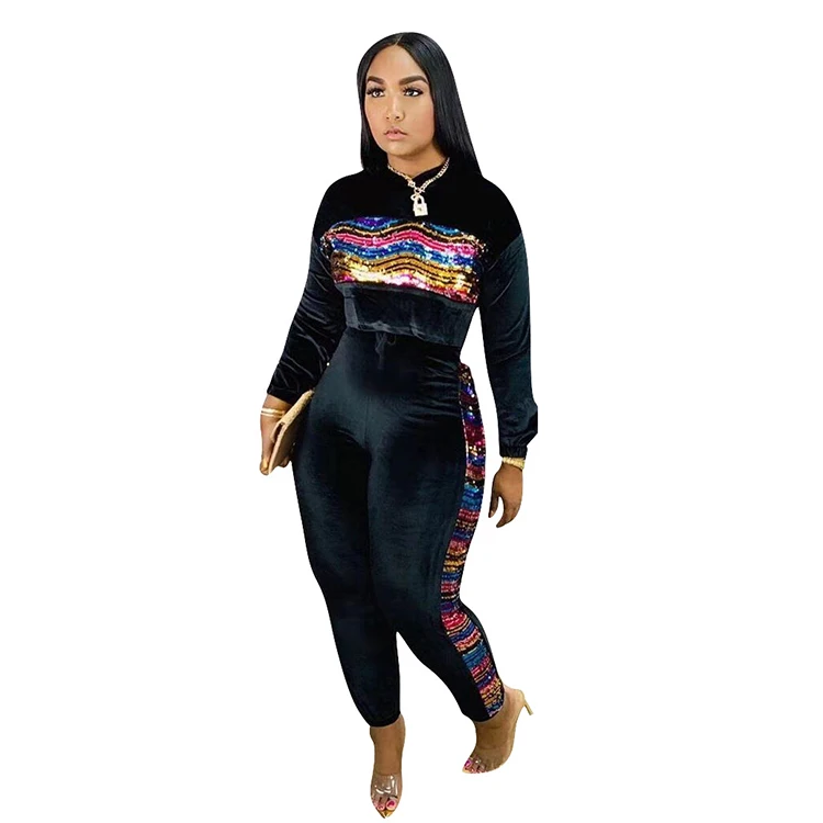 

Latest design casual sports side stripe solid Outfits Clothing Fall Women Two Piece Set 2019 For Women