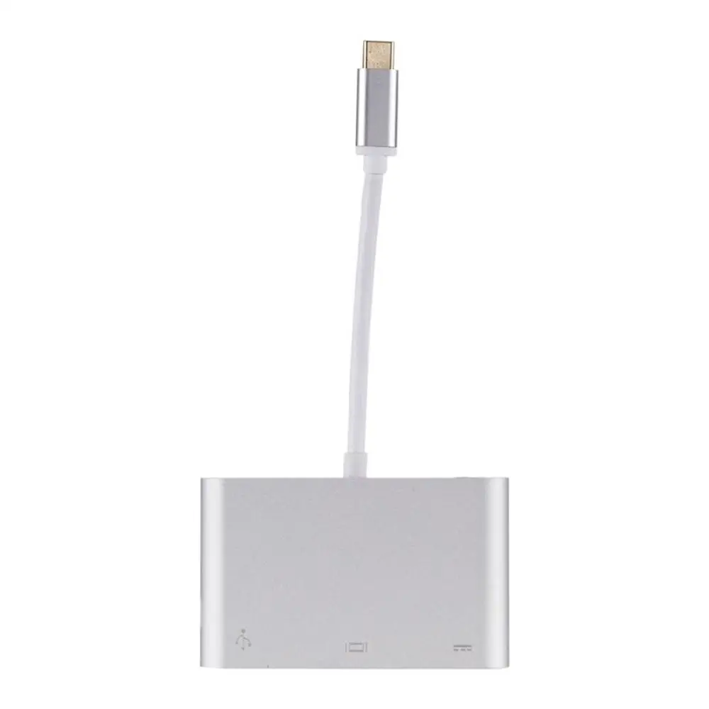 Для Win XP/7/8/10/Vist Многофункциональный USB 3,1 type C to VGA адаптер USB3.0 USB-C зарядное устройство конвертер серебро - Цвет: silver