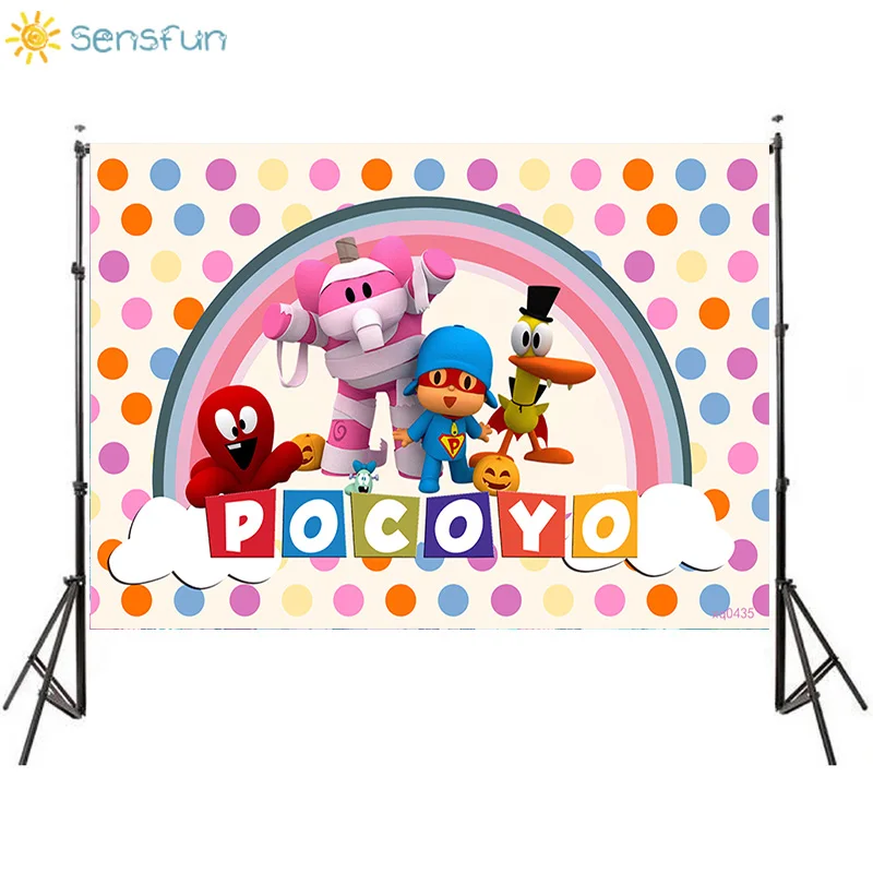 Sensfun Радуга облако горошек фото фон для детей день рождения вечерние графия