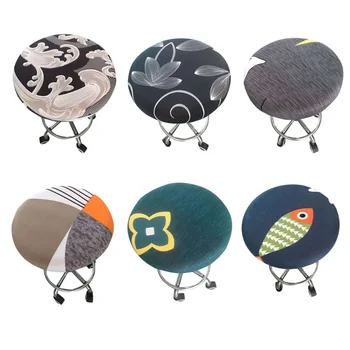

Bar Stool Cover Round Chair Cover Elastic Seat Cover Home Chair Slipcover Round Chair Bar Stool Floral Printed new*