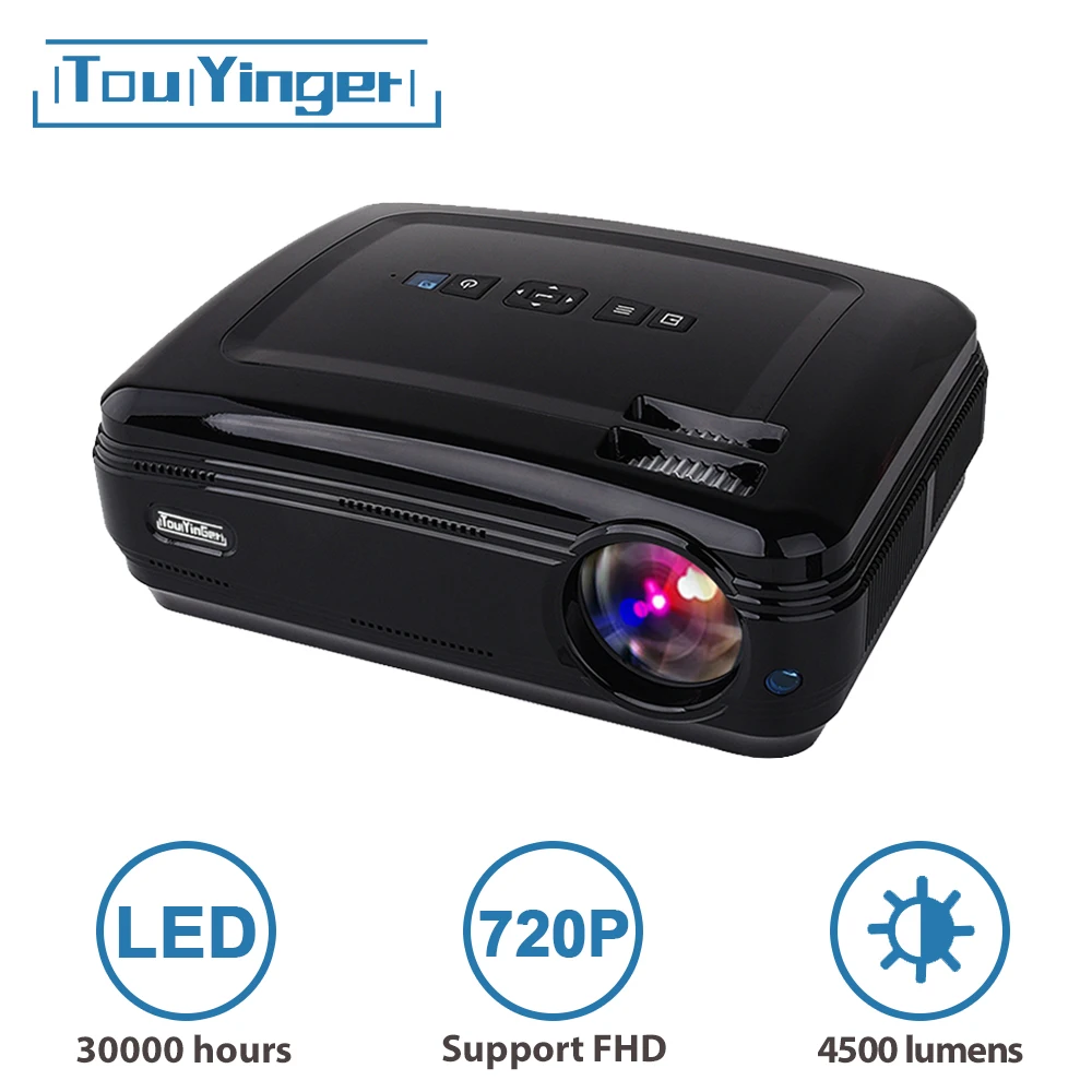 Touyinger T3 4500 lumens 1280*768 LED data show HD TV Projector VGA USB 720P home cinema beamer support 1080P Full HD video
