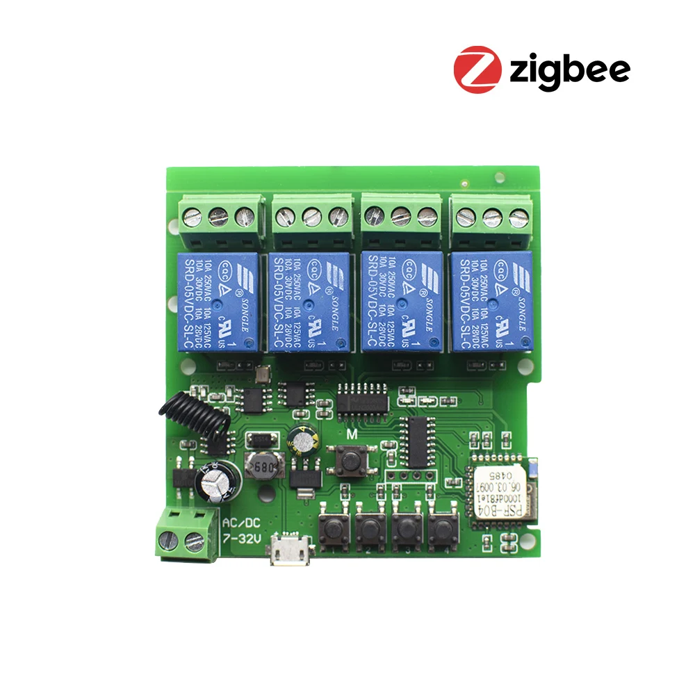 4CH Zigbee Smart Light Switch wifi Rele Relay Module AC DC 7V to 32V RF