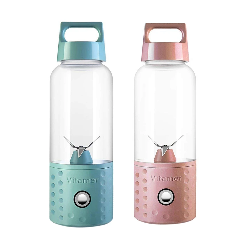 2 шт переносной блендер, блендер для фруктовых коктейлей USB соковыжималка чашка, 17 унций смешивание фруктов машина с 4000MAh перезаряжаемые
