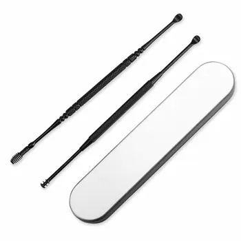 

Stainless Steel Double-Headed Spiral Ear Spoons Earmuffs Ear Pick Ear Picking Tool Ear Spoon Set