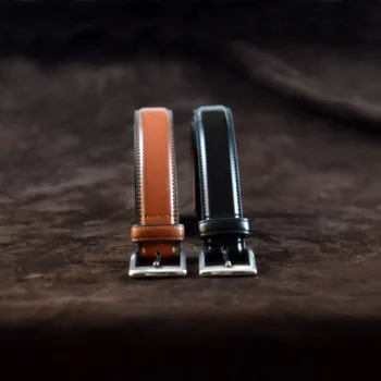 

Leather Belt Men Custom Handmade Genuine Leather Belts Pin Buckle Leather Strap Business Dress Male Belts