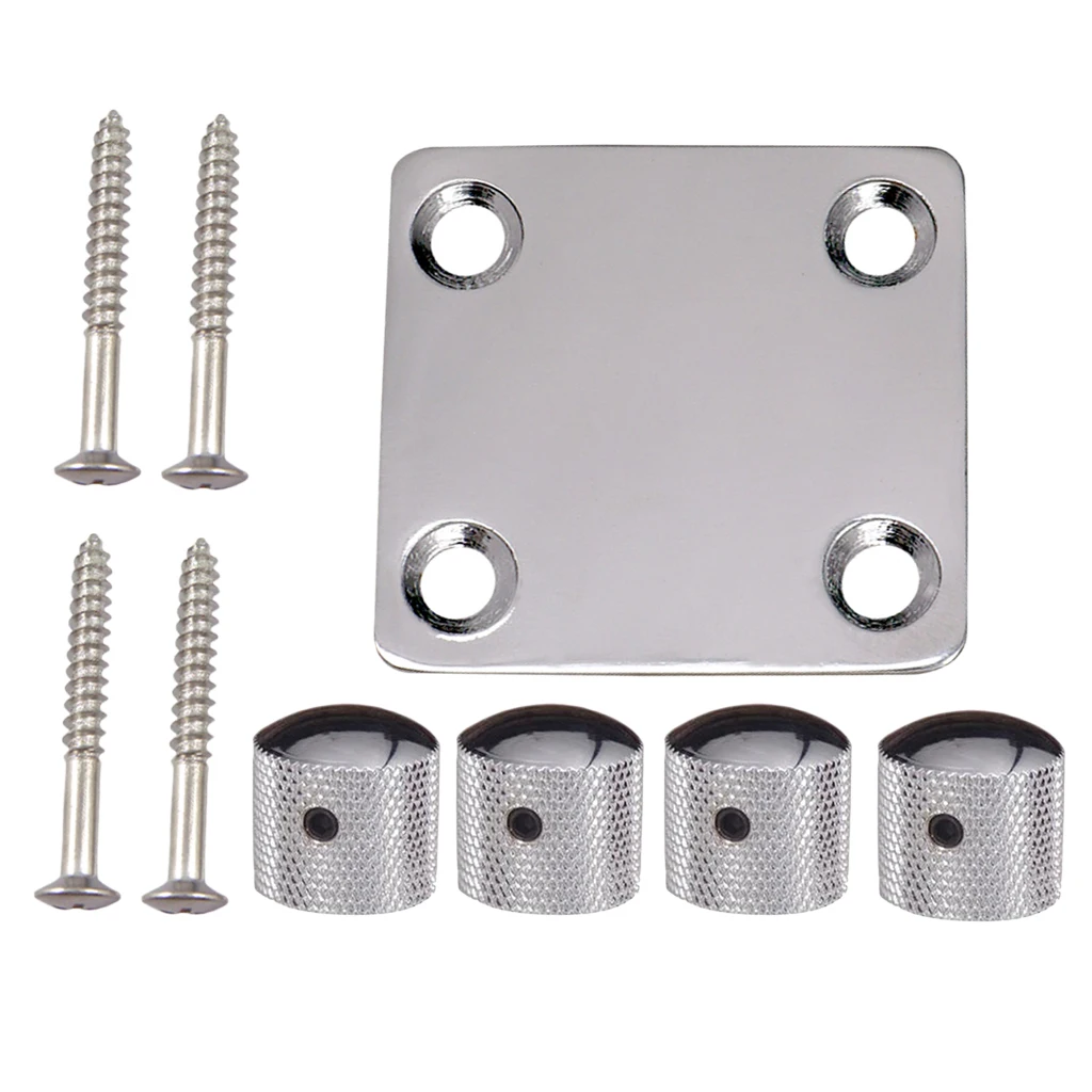 Серебряная Гитара Тон Ручка управления громкостью с шейной пластиной для