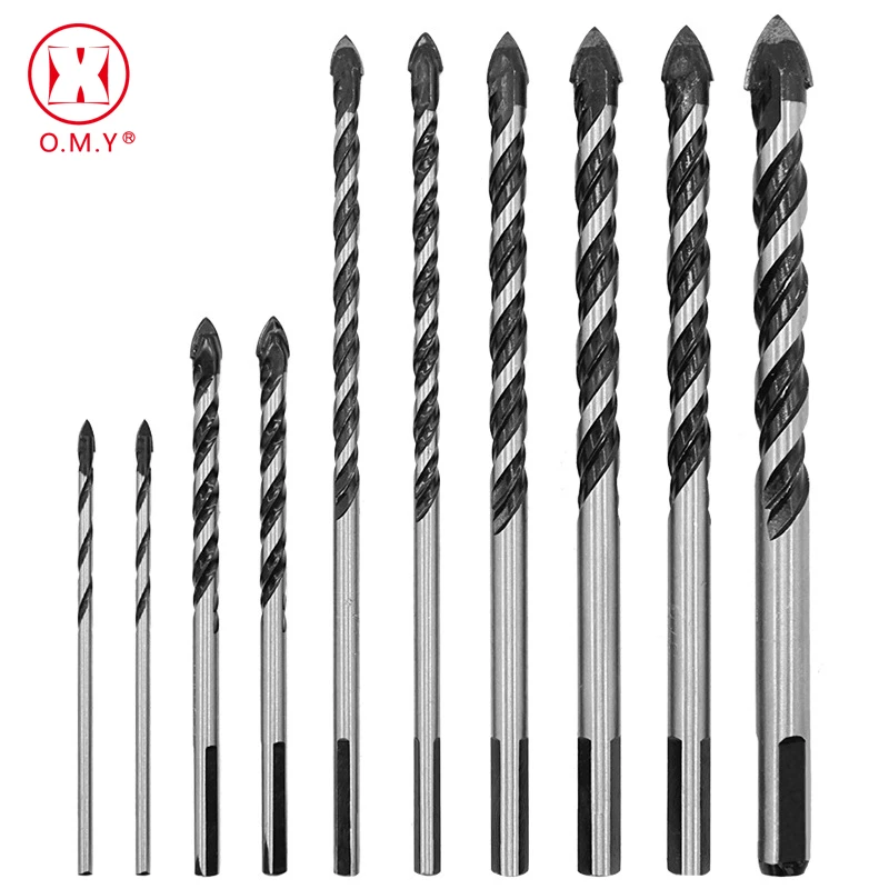 

10PC Ceramic Tile Drill Bits Multi Purpose Construction Drill Bit Set Carbide Tip for Masonry Tile Wood Metal Drilling