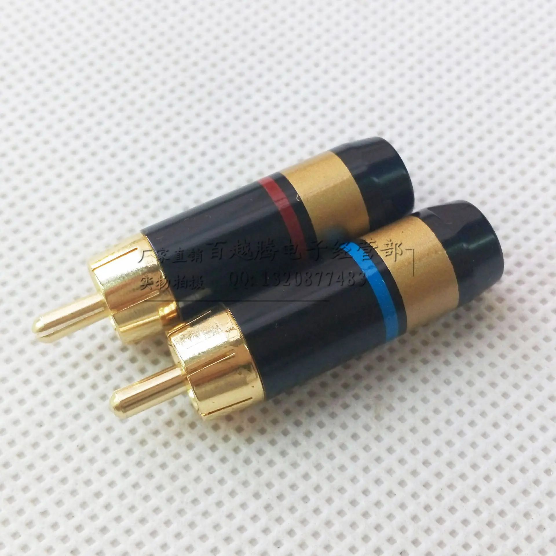 Brand New Luxury Gold Color RCA Assembly Plug Luxury Gold Color Jin Hong Blue Lotus Plug 6 Mm/8mm Aperture Choice