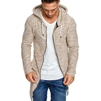 

Jacket Men Splicing Hooded Solid Trench Coat Cardigan Long Sleeve Outwear Blouse chaqueta hombre Plus Size M-5XL veste homme