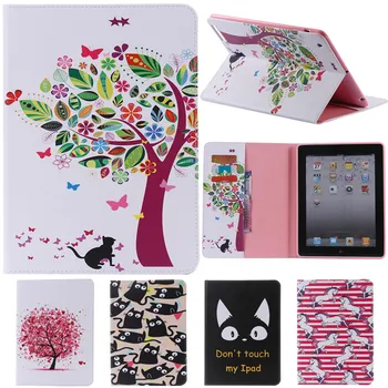 

For IPad 2 3 4 Cute Cartoon with Card Slot Stand Flip PU Leather Coque Case sFor Apple IPad 2 3 4 IPad2 IPad3 IPad4 Tablet Cover